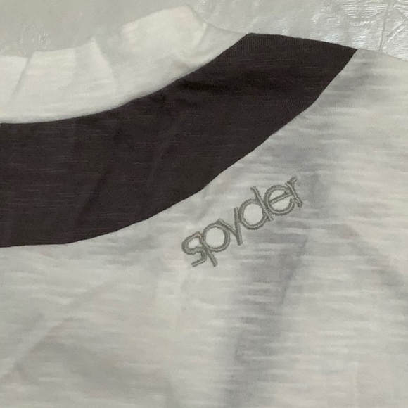 Spyder VNECK SLUB ATHLETIC TOP - White/Grey - Picture 4 of 10